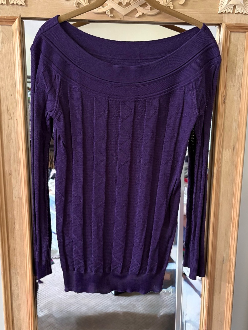 Missoni Purple Off-the-Shoulder Knit Sweater - Size 8/M - IT44 - Like New